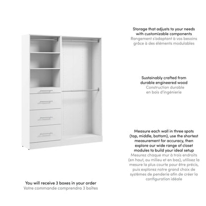 Système de garde-robe et pièce-penderie modulaire Florence de Bestar de 60 po avec tringles et rangement - blanc