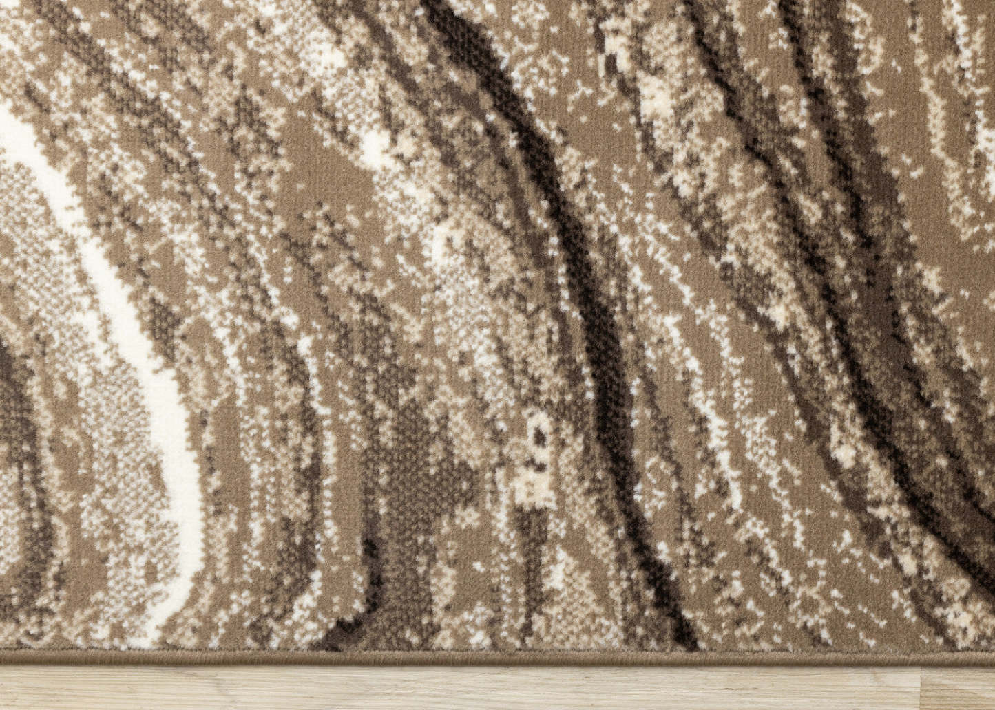 Tapis Forte Brown Cream Soothing Waves Area Rug - 5'3 x 7'5|Tapis Forte brun et crème à motif de vagues apaisantes - 5 pi 3 po x 7 pi 5 po