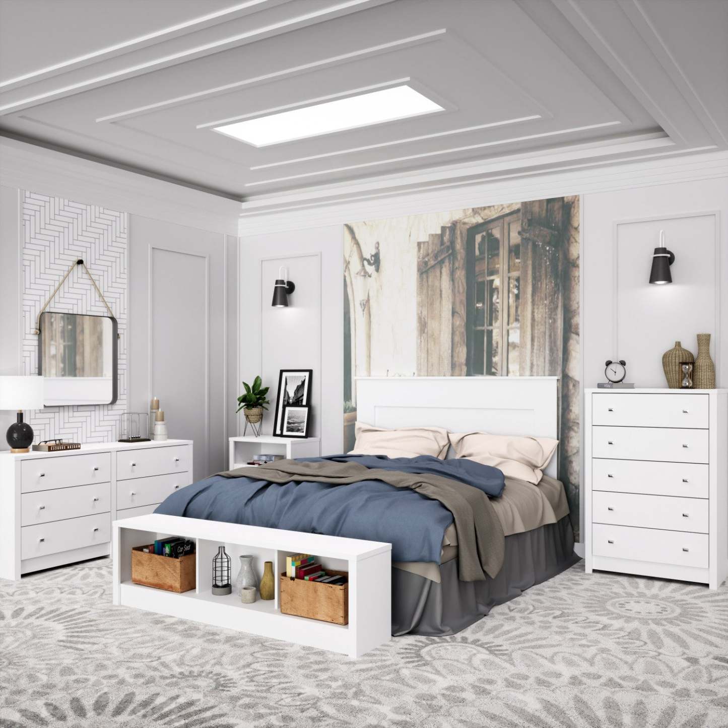 Banc de rangement Calla - Blanc|Banc de rangement Calla - blanc