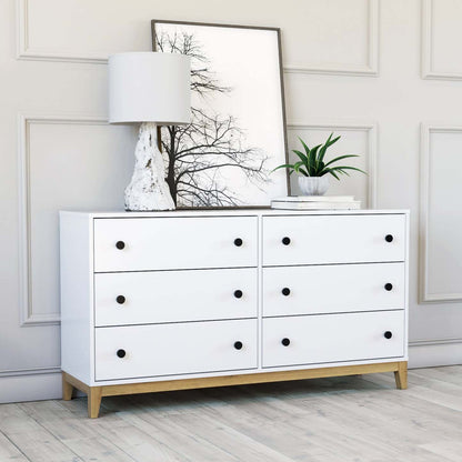 Prepac Nordik 6-Drawer Dresser - White Oak|Commode Nordik de Prepac à 6 tiroirs - chêne blanc