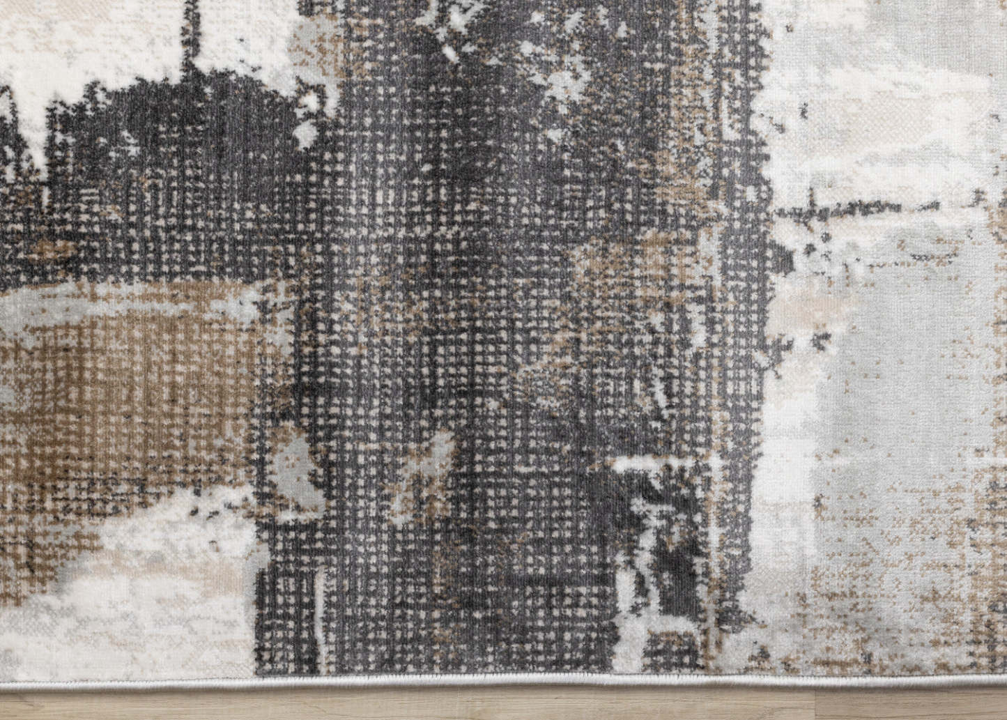 Carpette brune à motif abstrait lavable à la machine - 7 pi 10 po x 10 pi 6 po