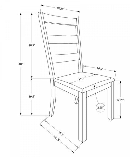 Dining Chair Set of 2 Kitchen Dining Room Brown Fabric Walnut Wood Legs Transitional|Ensemble de 2 chaises de salle à manger de style transitionnel avec tissu brun et pattes en bois noyer pour la cuisine et la salle à manger