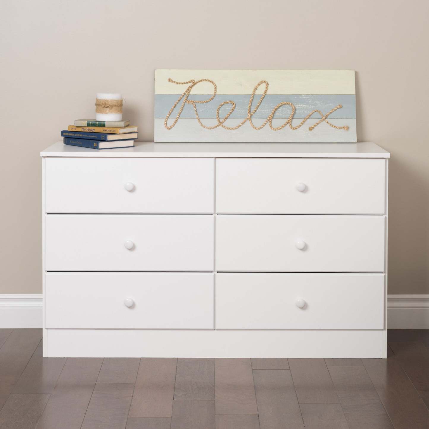 Commode Astrid 6 tiroirs - Blanc|Commode Astrid à 6 tiroirs - blanche