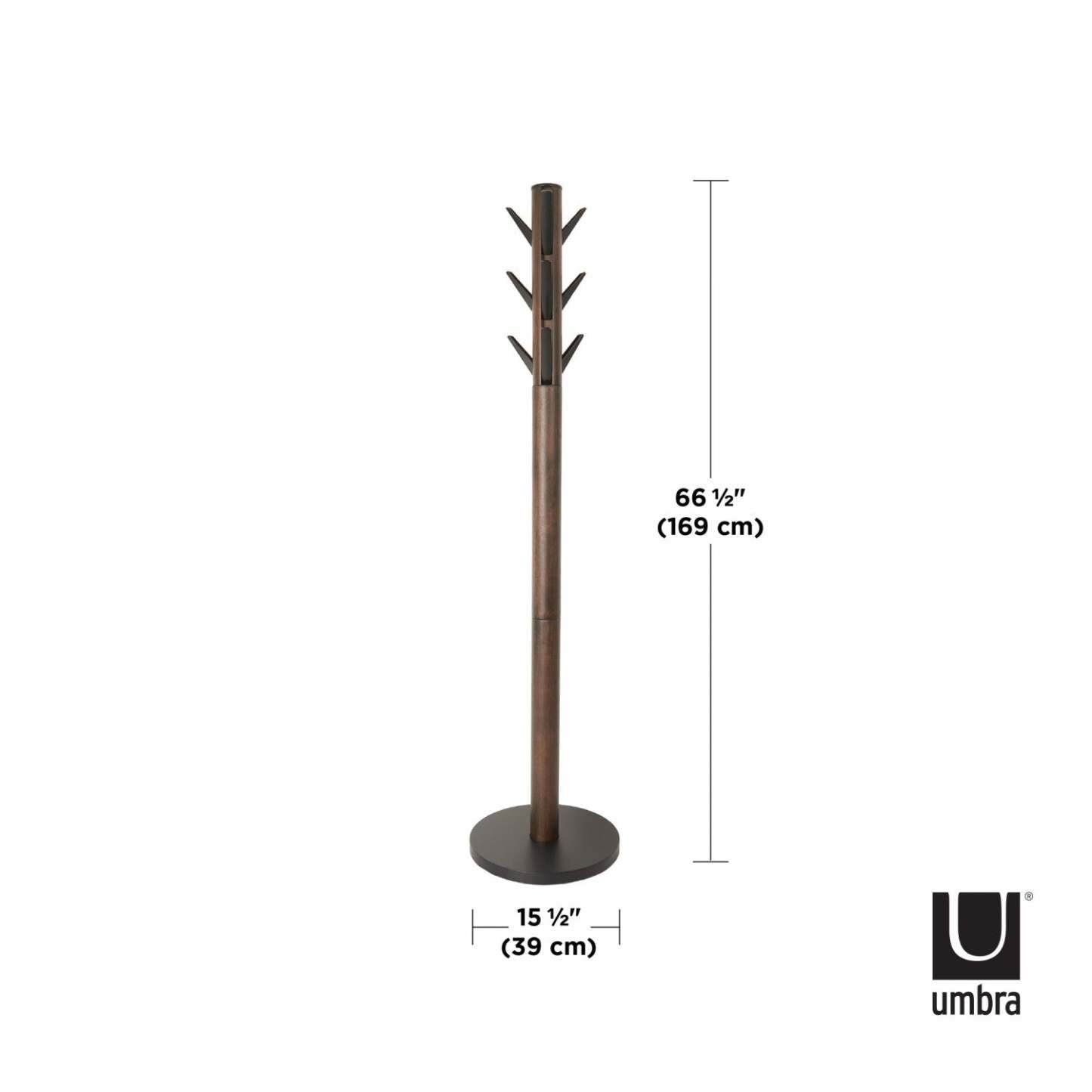 Umbra Modern Wood Flapper Coat Rack - Noir et Noyer|Portemanteau moderne Flapper de Umbra en bois - noir et noyer