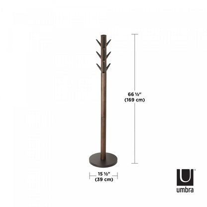 Umbra Modern Wood Flapper Coat Rack - Noir et Noyer|Portemanteau moderne Flapper de Umbra en bois - noir et noyer