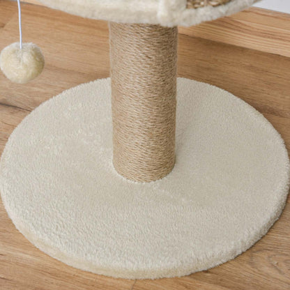Pawhut Petit Arbre À Chat Avec Griffoir, Perchoir, Boule De Jouet, Tour De Chat Pour Chats D'intérieur - 16 X 16 X