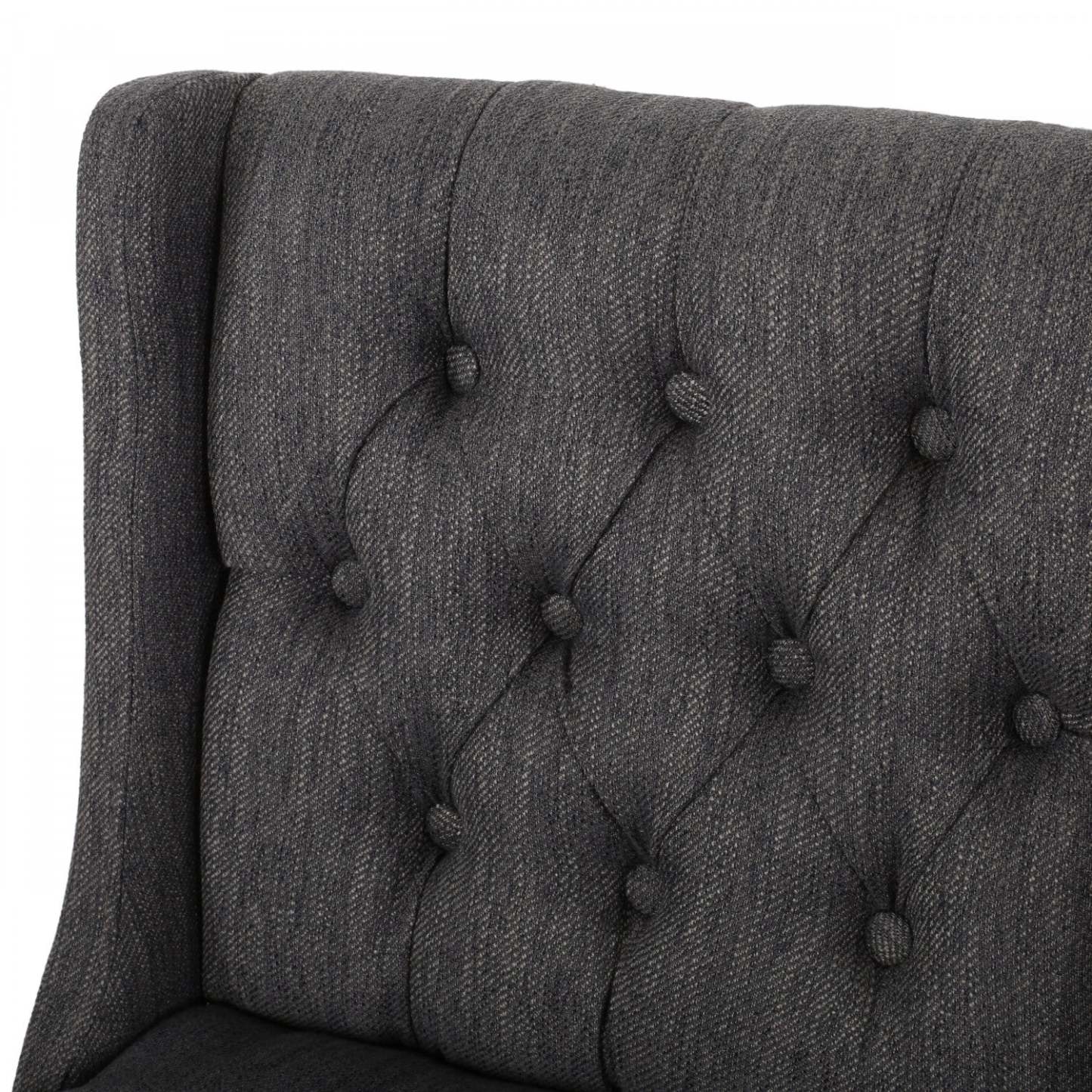 Ensemble de 2 tabourets de bar à hauteur de comptoir Bruce 30,5 avec pieds en métal et revêtement en tissu - Gris anthracite | Ensemble De 2 Tabourets De Bar Bruce De 30,5 Po – Hauteur Comptoir – Pattes En Metal Et Tissu Rembourre - Gris Charbon