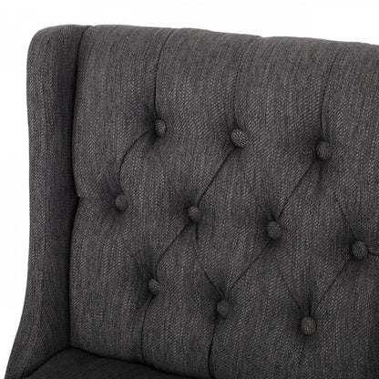 Ensemble de 2 tabourets de bar à hauteur de comptoir Bruce 30,5 avec pieds en métal et revêtement en tissu - Gris anthracite | Ensemble De 2 Tabourets De Bar Bruce De 30,5 Po – Hauteur Comptoir – Pattes En Metal Et Tissu Rembourre - Gris Charbon