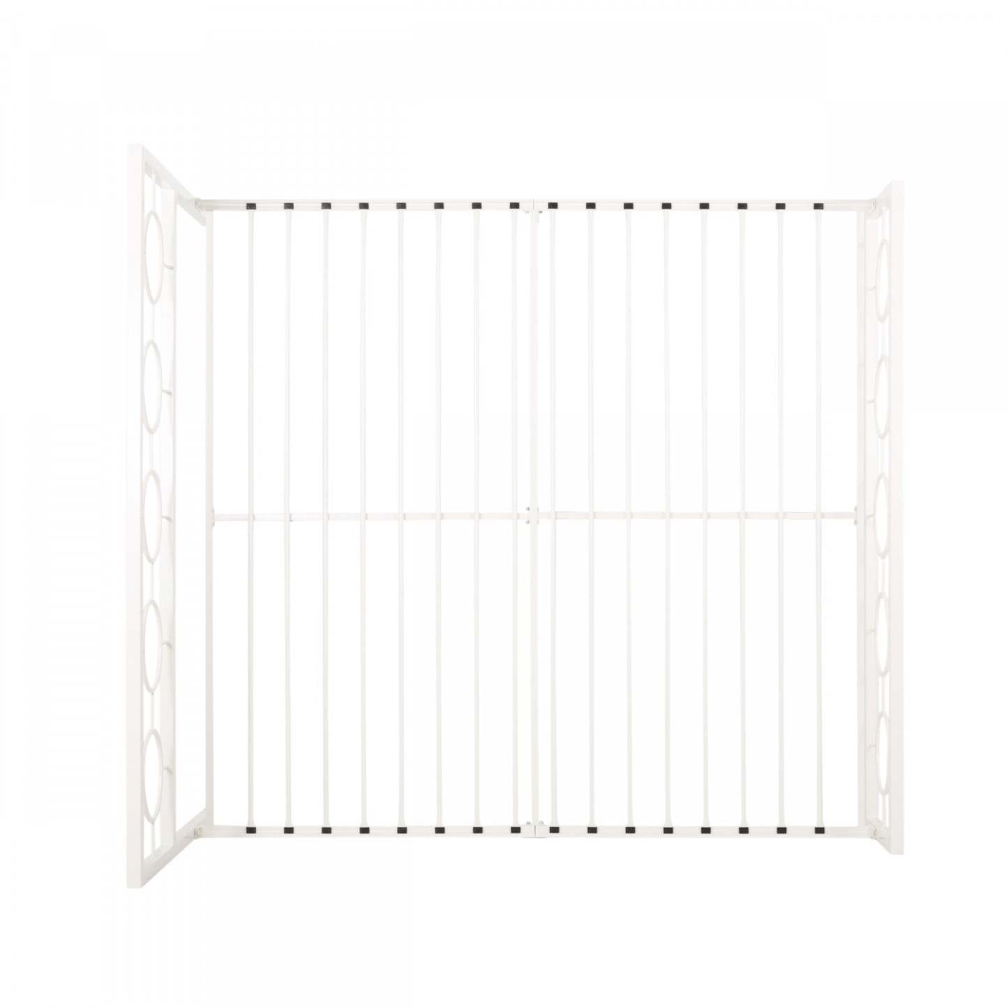 Cadre de lit Robert en métal avec tête et pied de lit au design circulaire, taille King, blanc | Robert Cadre de lit en métal avec tête et pied de lit au design circulaire, taille King, blanc