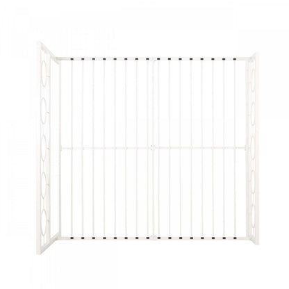 Cadre de lit Robert en métal avec tête et pied de lit au design circulaire, taille King, blanc | Robert Cadre de lit en métal avec tête et pied de lit au design circulaire, taille King, blanc