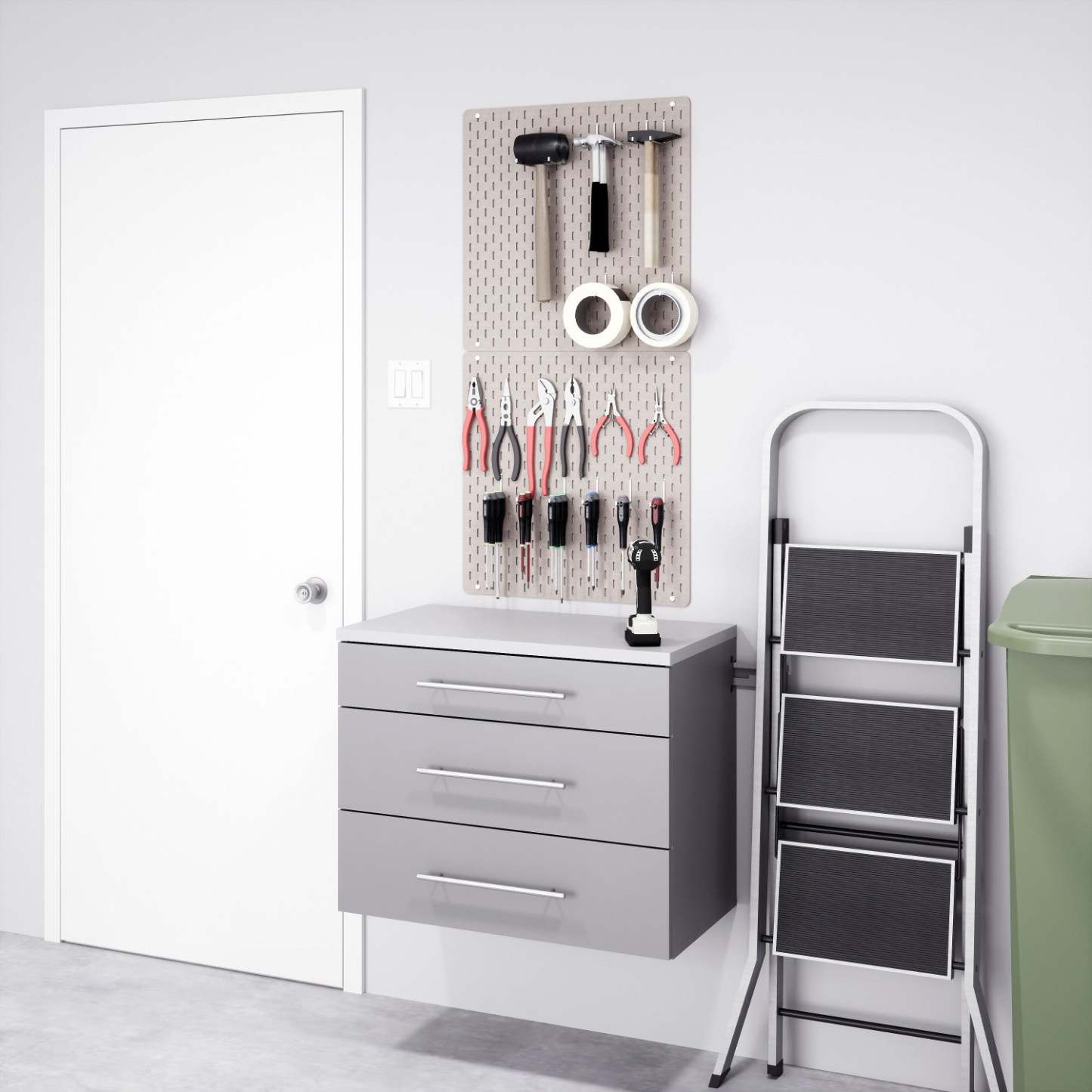 Hangups 3-Drawer Base Storage Cabinet - Light Grey|Armoire de plancher HangUps à 3 tiroirs avec rangement - gris clair