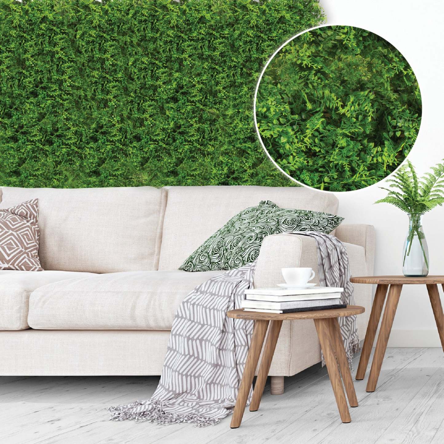 Panneau de feuillage 20 po x 20 po mélange de fougères artificielles 4 pièces | D10HDQ8M