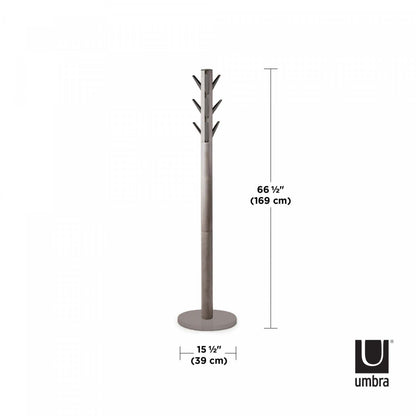 Umbra Modern Wood Flapper Coat Rack - Gris|Portemanteau moderne Flapper de Umbra en bois - gris