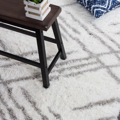 Ker White Lines 8x11 Area Rug|Carpette Ker blanche à rayures 8 x 11|D80GQH17