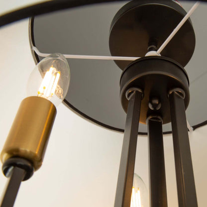 Coco plafonnier semi-affleuré noir et doré à 3 ampoules | Plafonnier semi-affleuré Coco noir et doré à 3 ampoules | D06HLH86