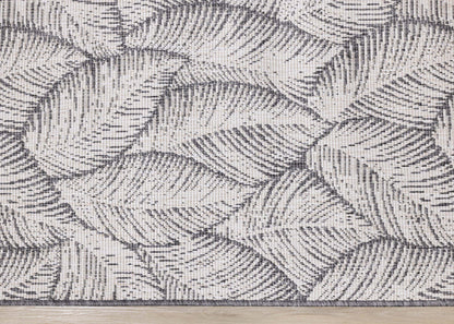 Carpette Brooke à motif de feuilles pour l'extérieur - 5 pi 3 po x 7 pi 7 po