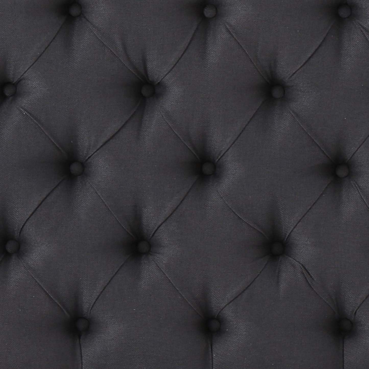 Hansen Tête de lit à oreilles rembourrée avec capitonnage de boutons, très grand lit, noir | Hansen Tete De Lit Capitonnee A Dossier Aile Avec Boutons, Taille King, Noir