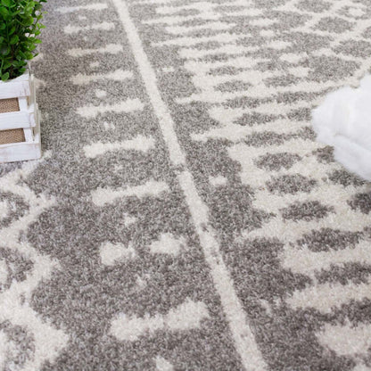 Lavan L Grey Mor 5x8 Area Rug|Tapis Lavan gris à motifs marocains 5 x 8|D80GG8RO