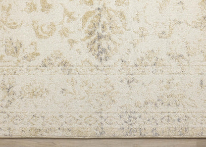 Carpette discrète, traditionnelle et élégante Ellis beige et crème - 5 pi 3 po x 7 pi 7 po