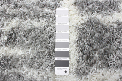 Helma Urban Cream, Dark Grey Shag 6'7 X 9'6 Area Rug|Carpette à poil long Helma Urban gris foncécrème 6 pi 7 po x 9 pi 6 po|D86FZMID