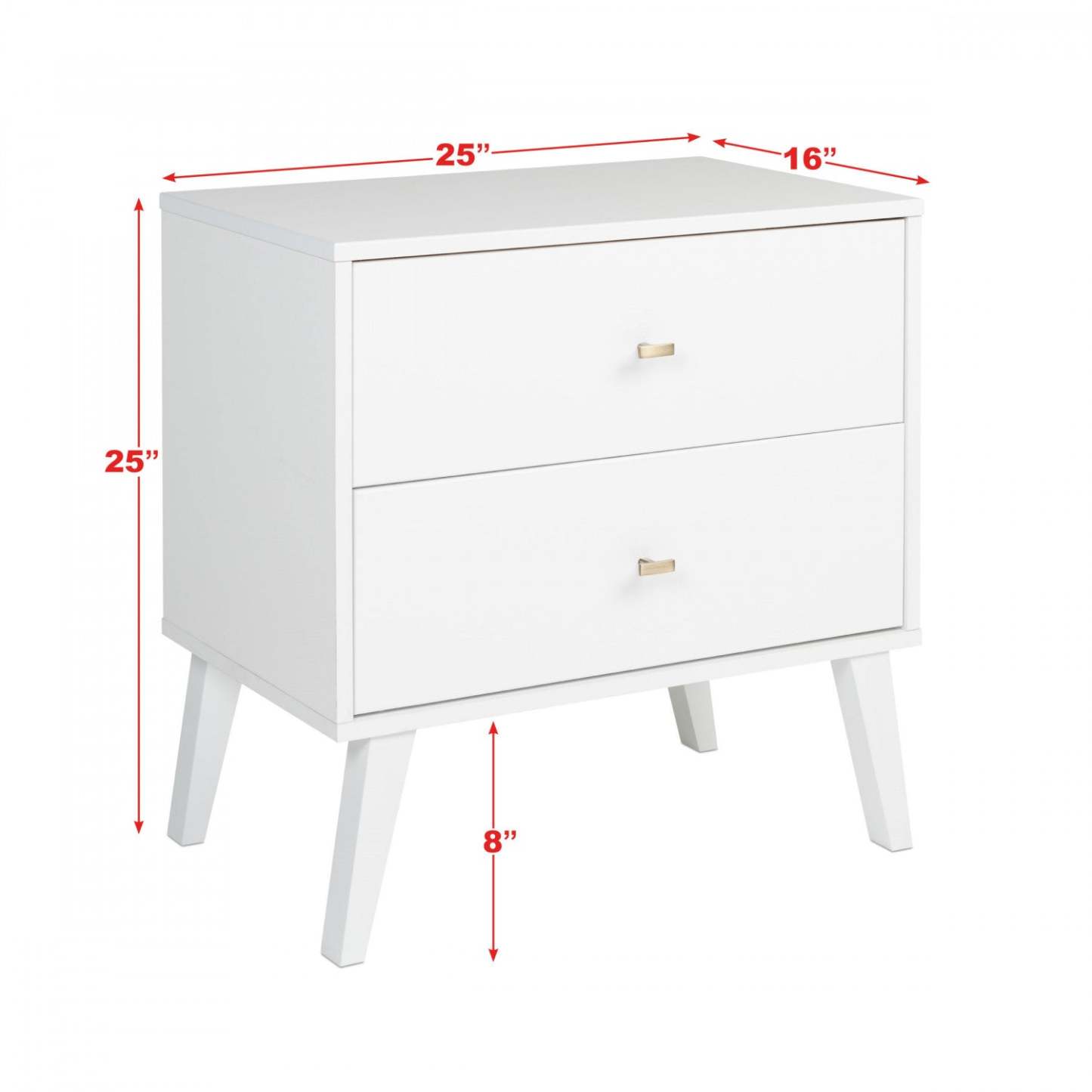 Milo 2-Drawer Nightstand - Blanc|Table de nuit Milo à 2 tiroirs - blanche