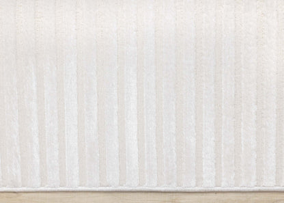 Leonardo White Grey Modern Lines Area Rug - 7'10 x 10'6|Carpette Leonardo blanche et grise à motif de rayures modernes - 7 pi 10 po x 10 pi 6 po