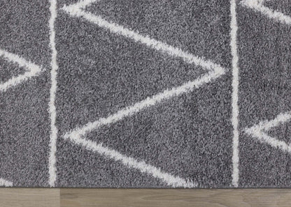 Carpette Fairmont à motifs de rangées en zigzag - 5 pi 3 po x 7 pi 7 po