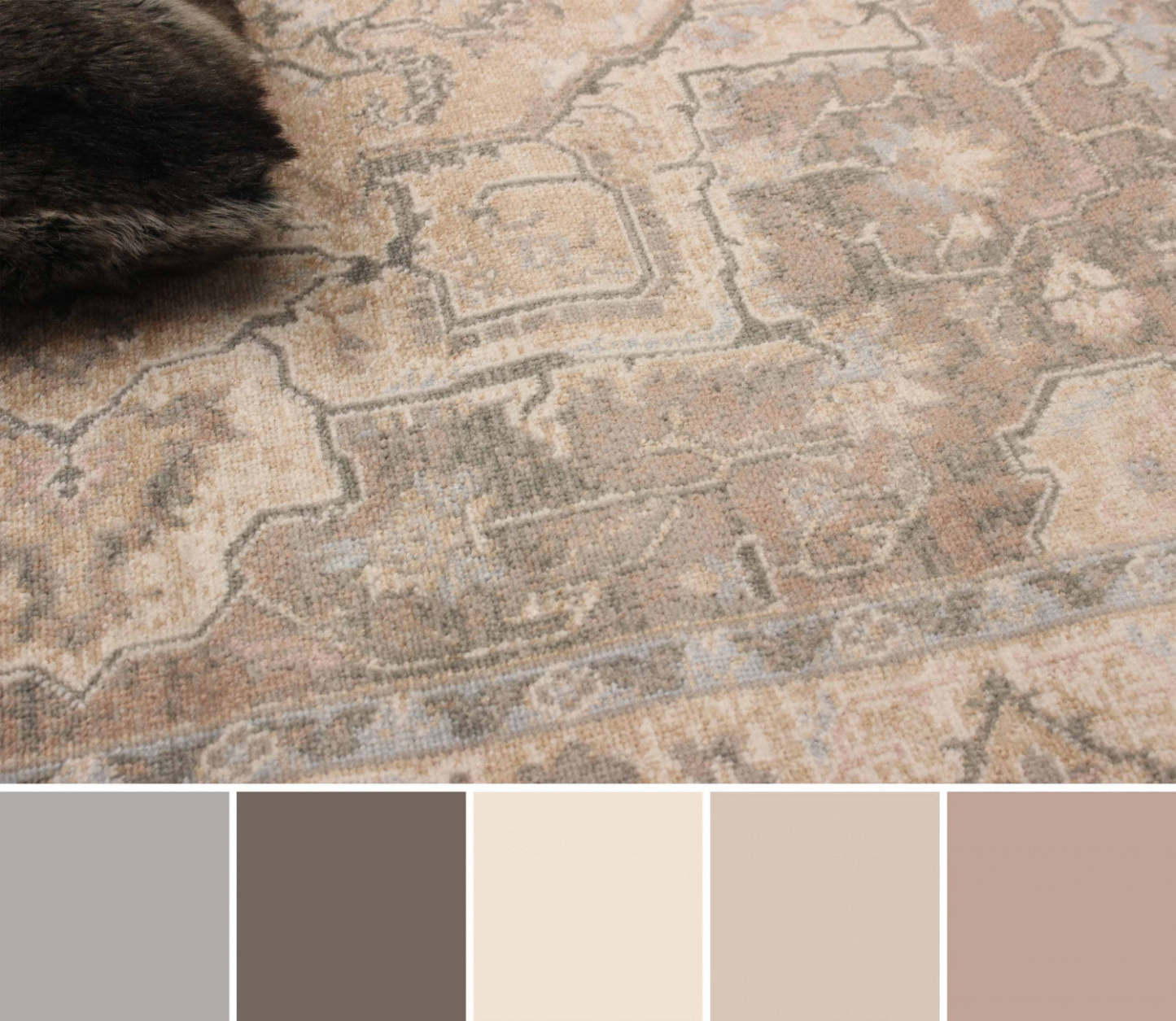 Tapis Ashby beige clair - 152 x 244 cm | Carpette Ashby brun clair - 152 x 244 cm