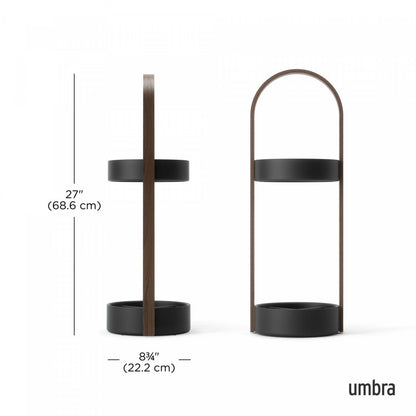 Umbra Modern Steel Bellwood Umbrella Stand - Black and Walnut|Support à parapluie moderne Bellwood de Umbra en acier - noir et noyer