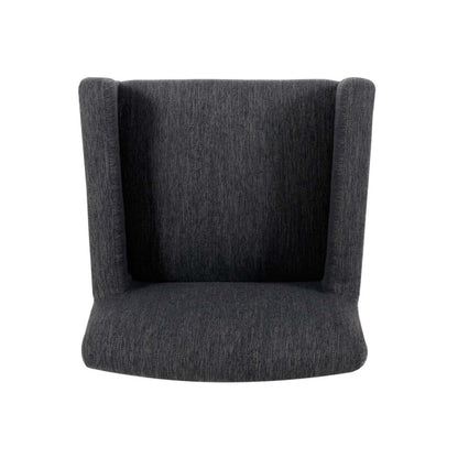 Lewis 26 Tabouret de Comptoir Hauteur d'Assise 66 cm avec Tissu Rembourré et Pieds en Bois Massif - Charbon