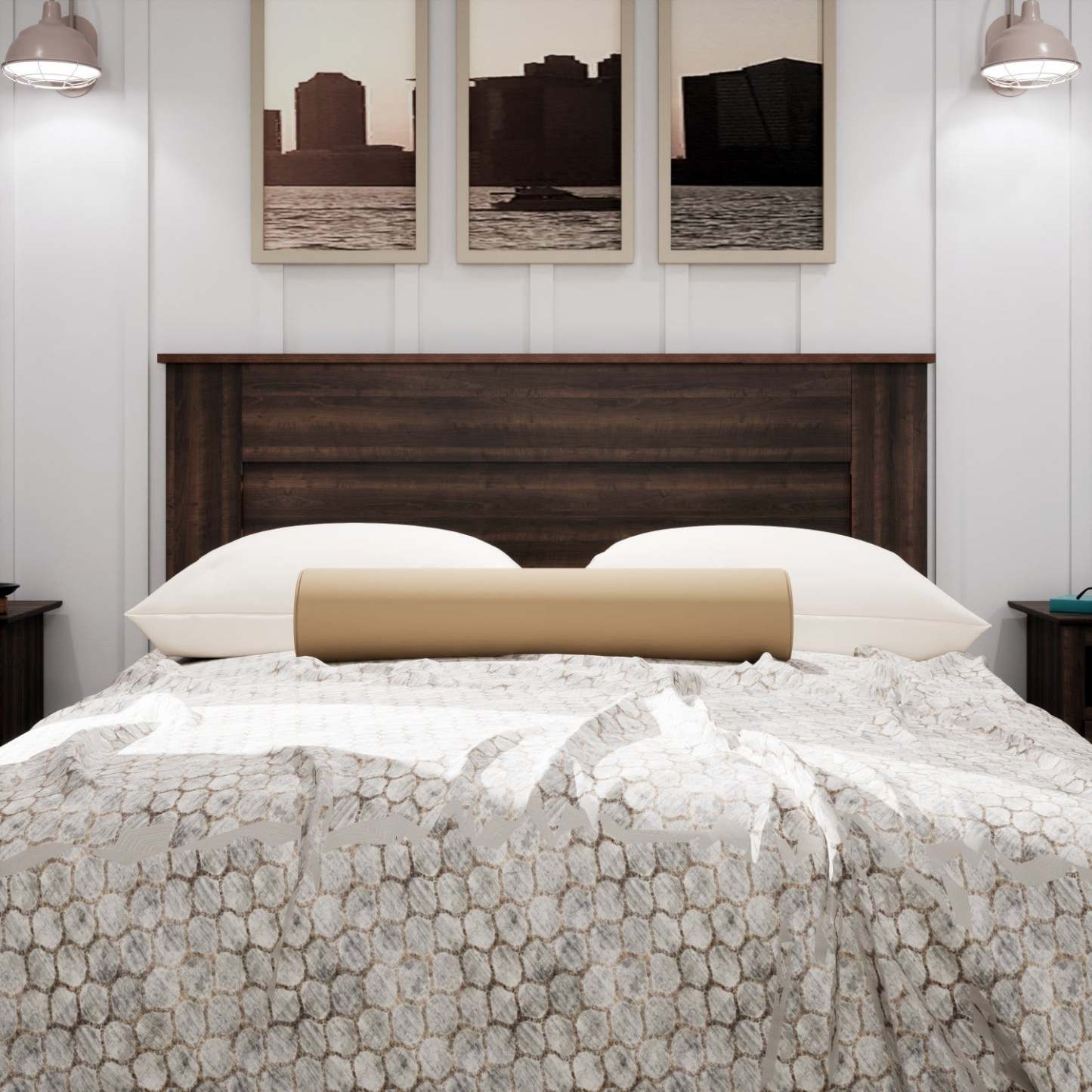 Queen Flat Panel Headboard - Espresso|Tête de lit à panneau plat pour grand lit - espresso