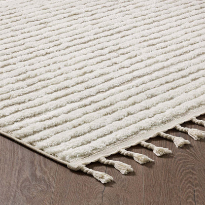 Quinto Beige Waves Shag Area Rug - 6'3 x 9'|Carpette à poil long Quinto beige à motif de vagues - 6 pi 3 po x 9 pi