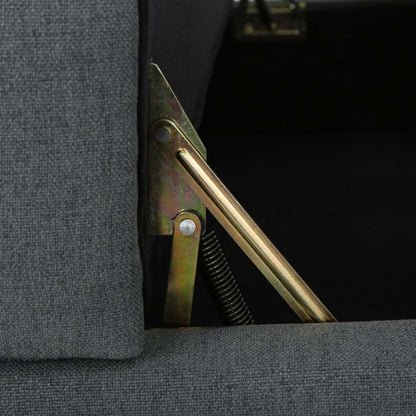 Haley Fabric Armless Loveseat With Hidden Storage And Wood Legs - Charcoal | Causeuse Sans Accoudoirs Haley En Tissu Avec Rangement Dissimulé Et Pattes En Bois - Charbon