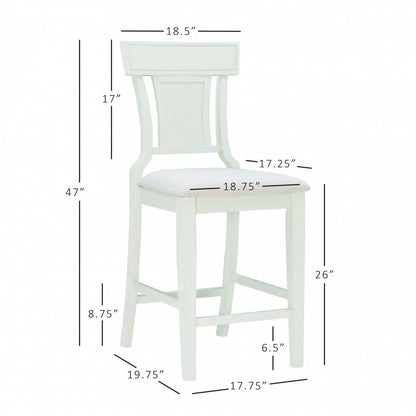 Tabouret Rylan de hauteur comptoir en tissu - blanc