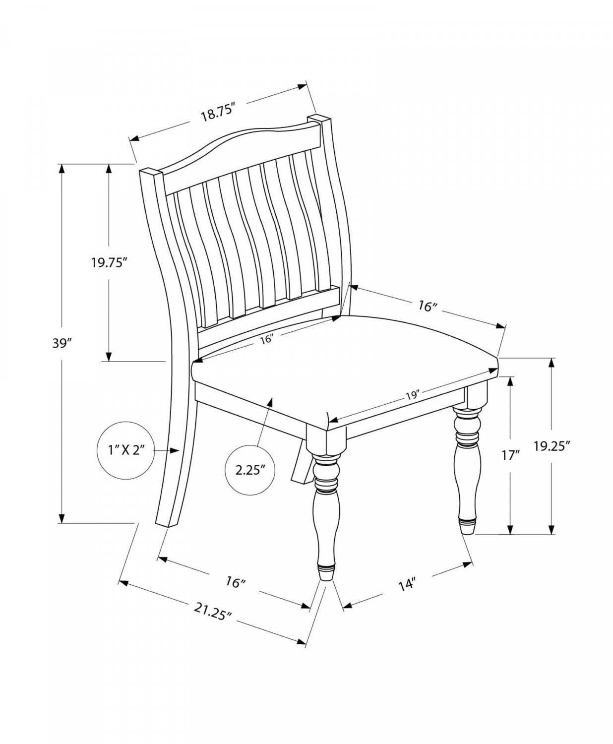 Ensemble de 2 chaises de salle à manger côté cuisine tissu gris antique pieds en bois transitionnel|Ensemble de 2 chaises de salle à manger de style transitionnel avec tissu gris antique et pattes en bois pour la cuisine et la salle à manger