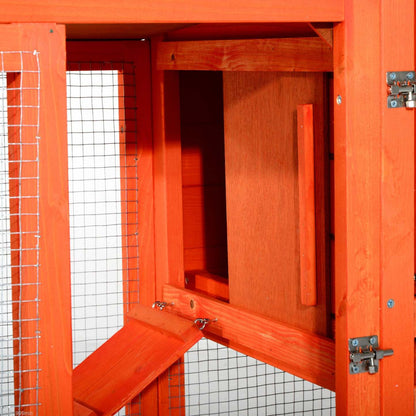 Pawhut 48" X 24 X 36 Deluxe Waterproof Rabbit Clapier En Bois Pour Lapin Cage Pour Petits Animaux Avec Ladd|Pawhut 121,9 X 61 X 91,4 Cm Clapier De Luxe représenté En Bois Pour Lapin Cage Pour Petits Animaux Avec