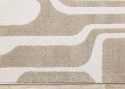 Tapis Leopold Modern Mid-Century Beige Crème - 7'10 x 10'6|Carpette Leopold beige et crème de style moderne du milieu du 20e siècle - 7 pi 10 po x 10 pi 6 po