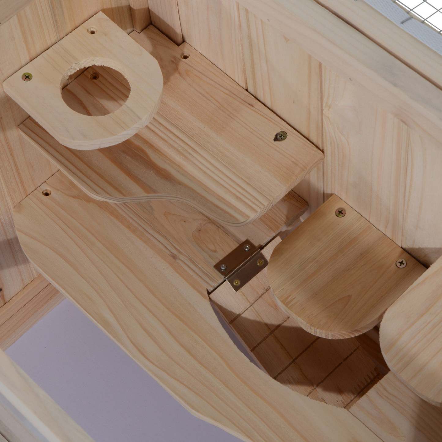 Pawhut Cage En Bois Pour Hamster Cochon D'inde Chinchilla Maison Pour Animaux 2 Niveaux Habitat Pour Petits Animaux W/ Op