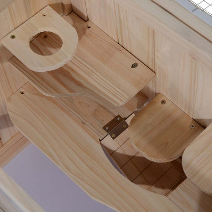 Pawhut Cage En Bois Pour Hamster Cochon D'inde Chinchilla Maison Pour Animaux 2 Niveaux Habitat Pour Petits Animaux W/ Op