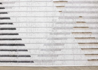 Carpette à motifs de lignes de tressage multicolore lavable à la machine - 5 pi 3 po x 7 pi 7 po