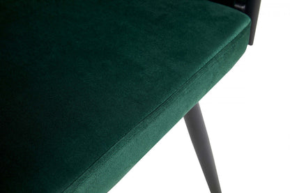 Fauteuil de salle à manger Hildy Accent, velours vert (ensemble de 2) | Chaise de salle à manger avec accoudoirs Hildy en velours vert (ensemble de 2)