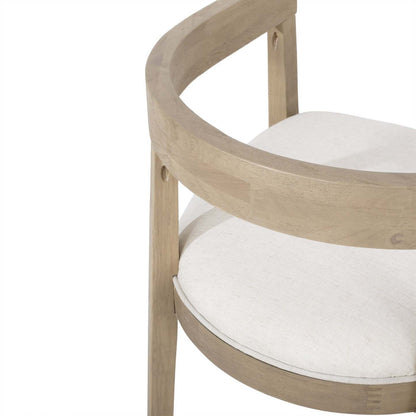 Ensemble de 2 fauteuils de salle à manger Tina avec tissu d'ameublement, style à dossier ouvert - Beige | Ensemble De 2 Fauteuils De Salle À Manger Tina Avec Revêtement En Tissu, Dossier Ouvert - Beige