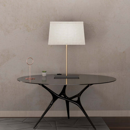 Lampe de table carrée classique dorée 24 avec abat-jour texturé | Lampe de table carrée classique dorée de 24 po avec abat-jour texturé