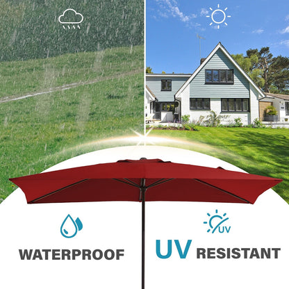 Parasol rectangulaire de terrasse 2,4 x 3 m avec manivelle et inclinaison, résistant aux UV