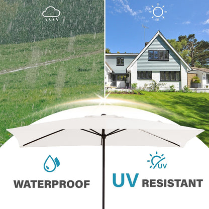 Parasol rectangulaire de terrasse 2,4 x 3 m avec manivelle et inclinaison, résistant aux UV