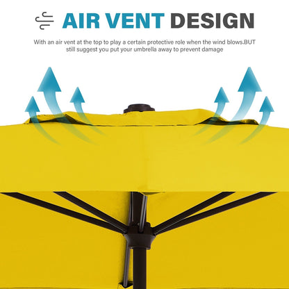 Parasol rectangulaire de terrasse 2,4 x 3 m avec manivelle et inclinaison, résistant aux UV