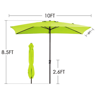Parasol rectangulaire de terrasse 2,4 x 3 m avec manivelle et inclinaison, résistant aux UV