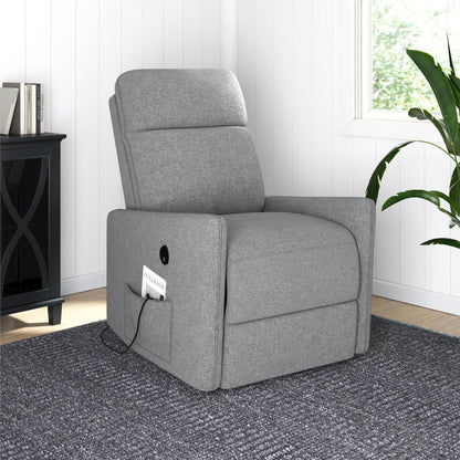 DHP Kai Linen Power Recliner Accent Chair with Massage and Heat - Dark Grey|Fauteuil d'appoint à inclinaison électrique Kai de DHP en lin avec massage et chaleur - gris foncé