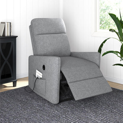 DHP Kai Linen Power Recliner Accent Chair with Massage and Heat - Dark Grey|Fauteuil d'appoint à inclinaison électrique Kai de DHP en lin avec massage et chaleur - gris foncé