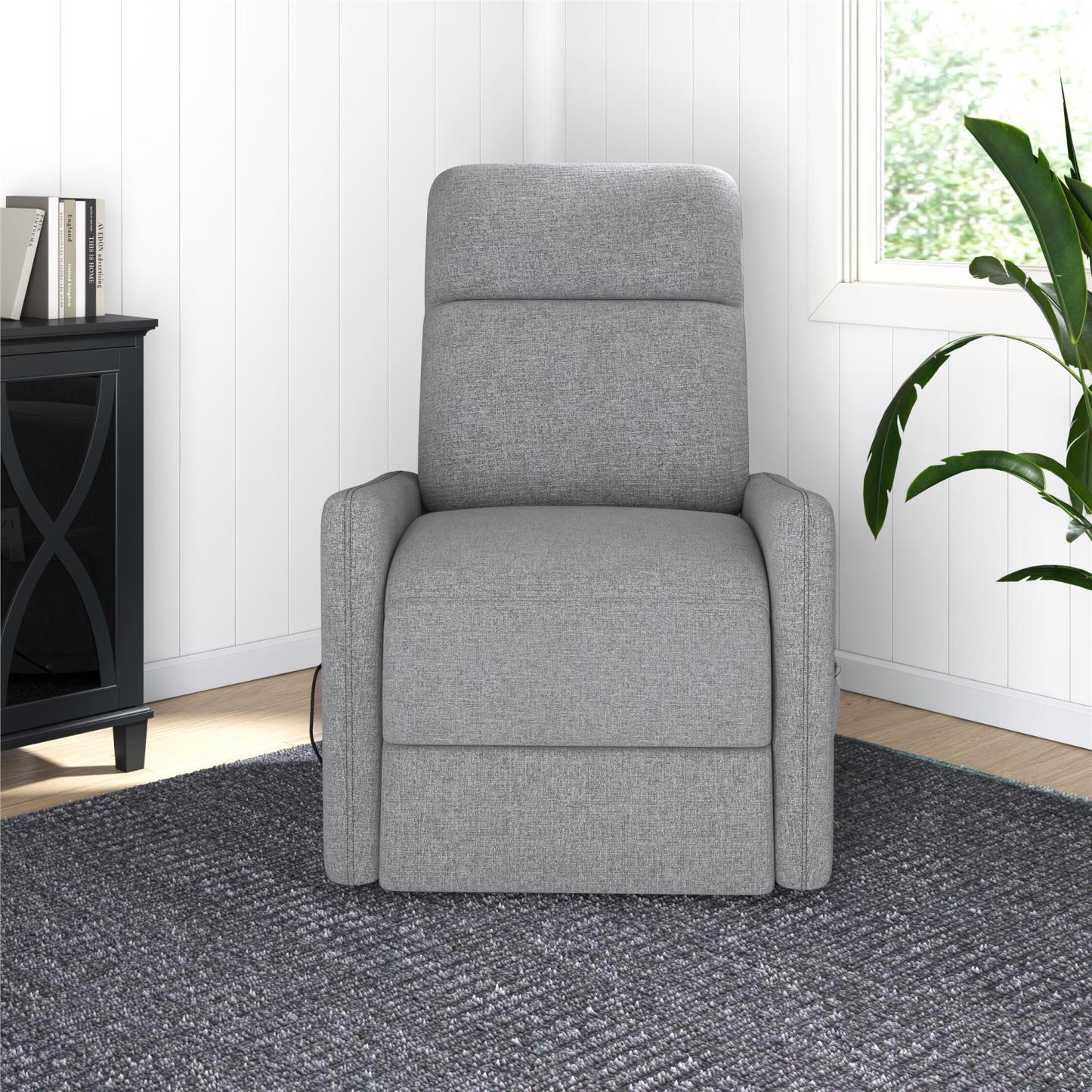 DHP Kai Linen Power Recliner Accent Chair with Massage and Heat - Dark Grey|Fauteuil d'appoint à inclinaison électrique Kai de DHP en lin avec massage et chaleur - gris foncé